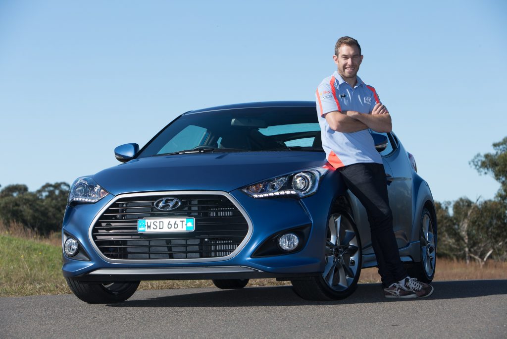 Chris Atkinson with his 2015 Hyundai Veloster SR Turbo. Chris Atkinson with his 2015 Hyundai Veloster SR Turbo.